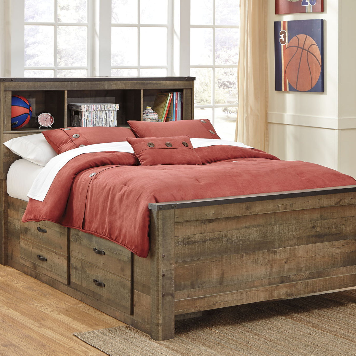 Trinell - Bookcase Bed With Storage