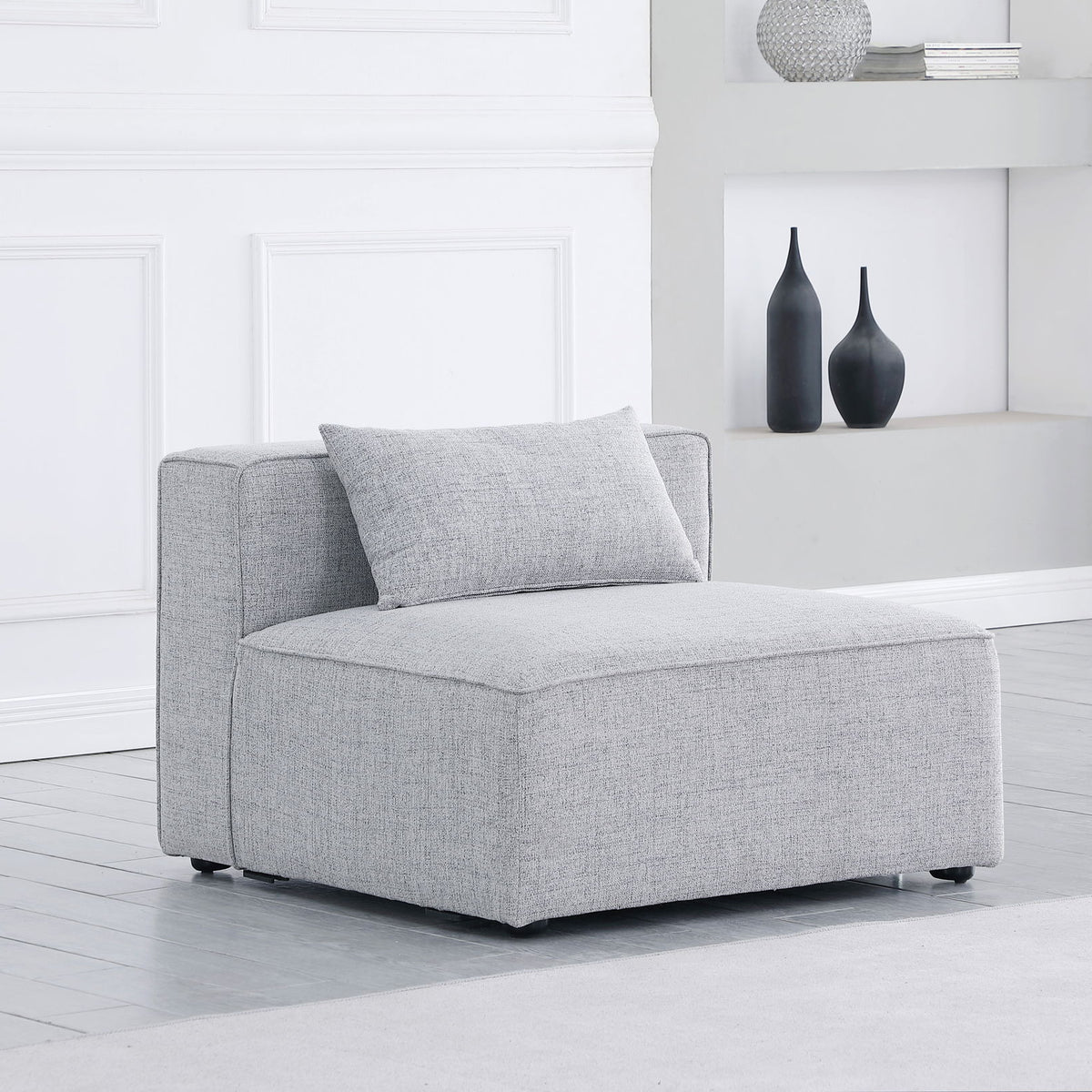 Cube - Linen Armless Chair