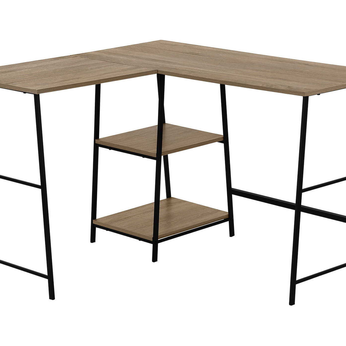 Computer Desk, Home Office, Corner, Storage Shelves, L Shape, Work, Laptop, Contemporary, Modern