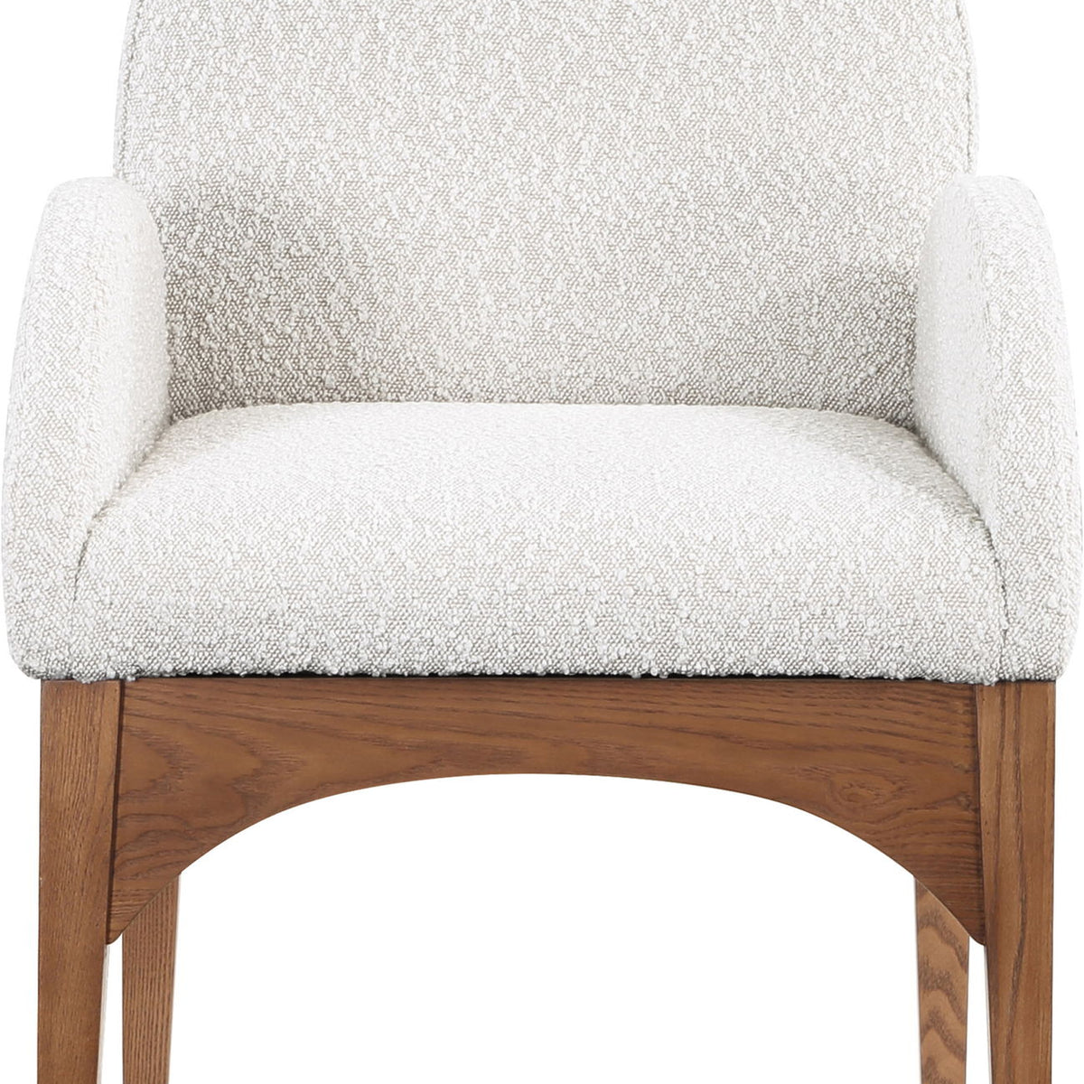 Waldorf - Boucle Dining Arm Chair With Brown Legs