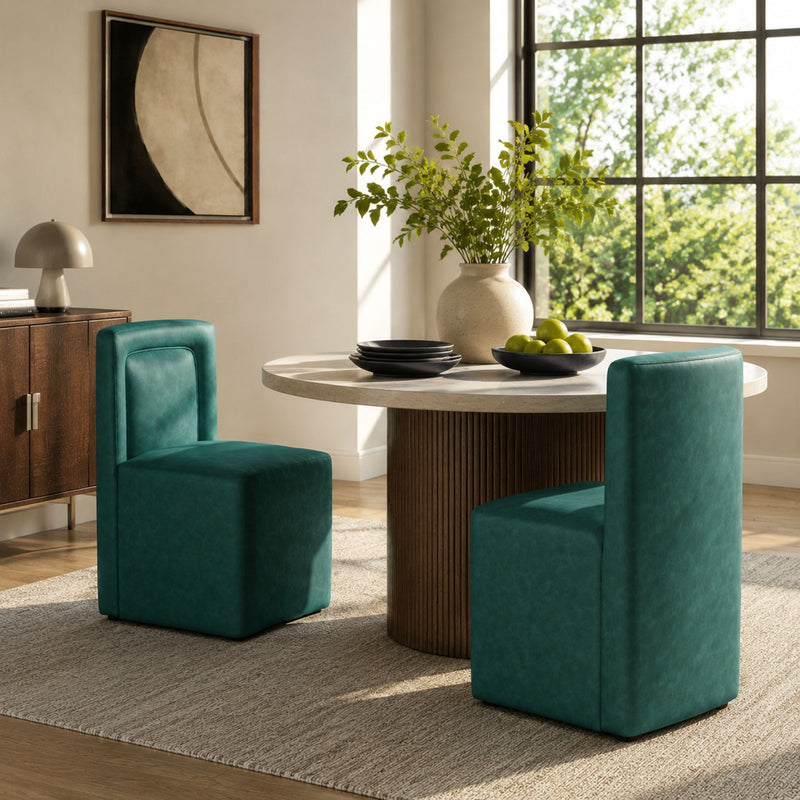 Vintage Upholstered Dining Chairs (Set of 2)