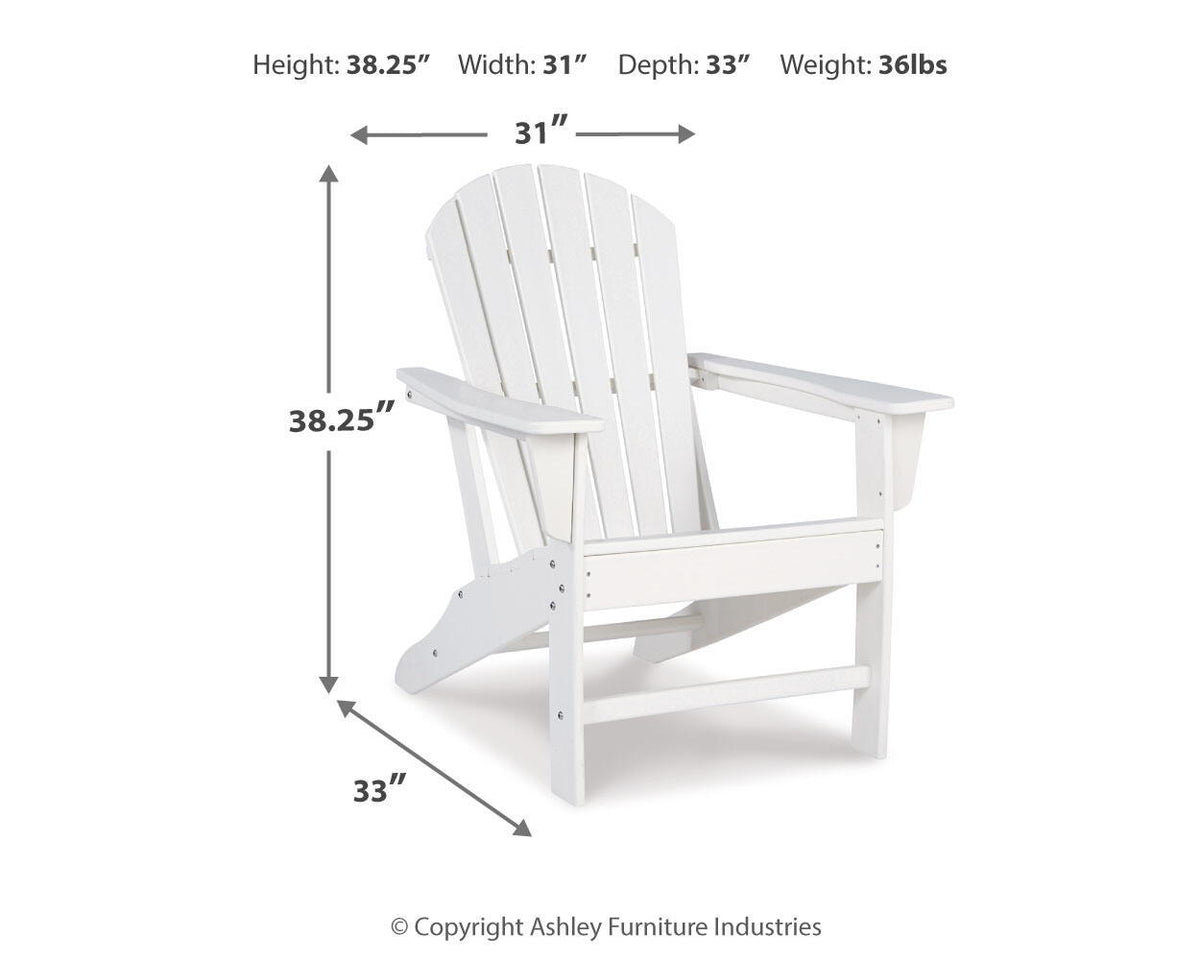White outdoor adirondack chair dimension diagram with slatted back