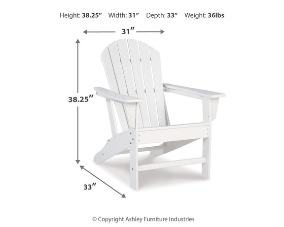 White outdoor adirondack chair dimension diagram with slatted back