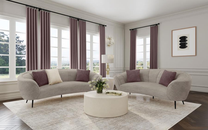Ellorie - Upholstered Curved Sofa Set