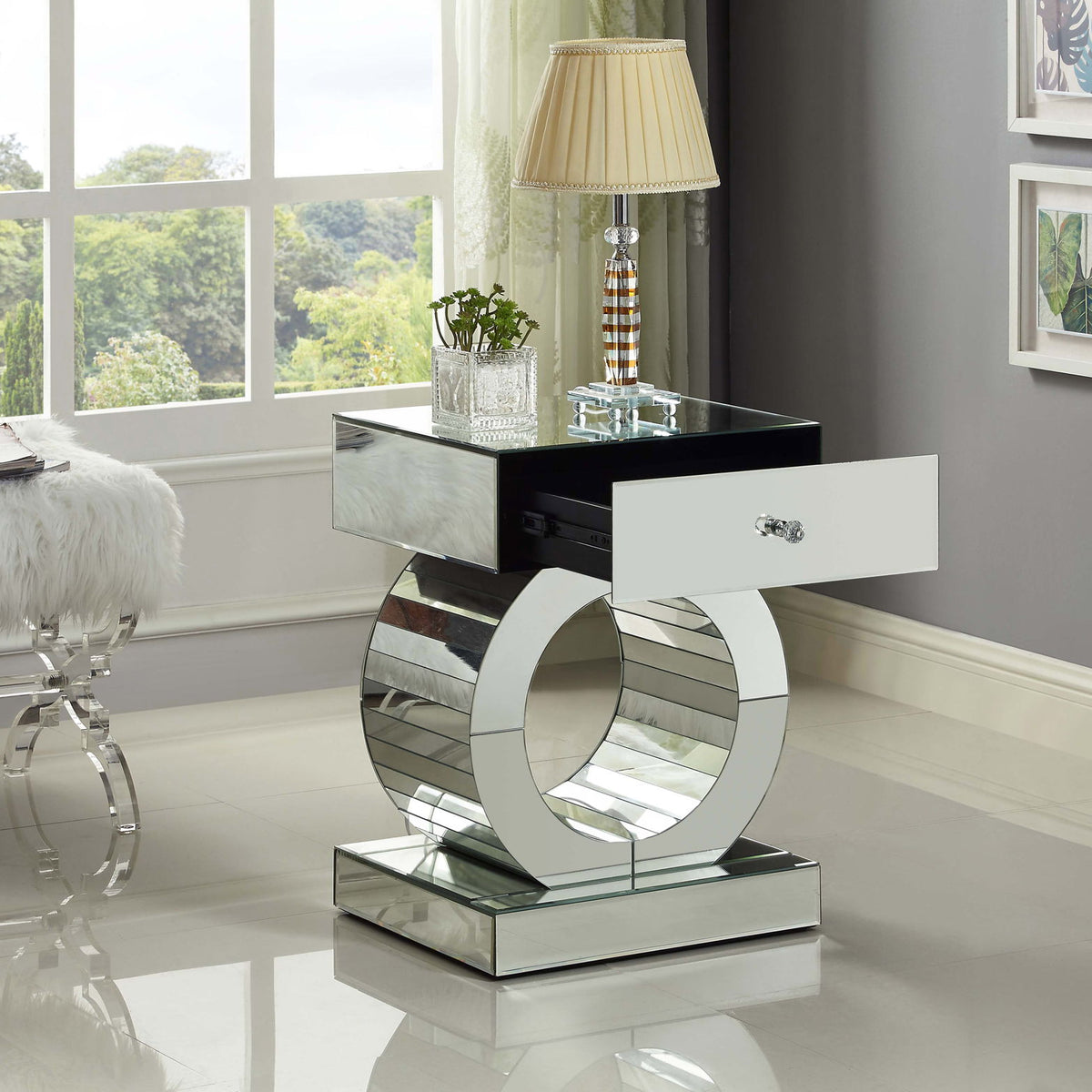 Jocelyn - End Table - Pearl Silver