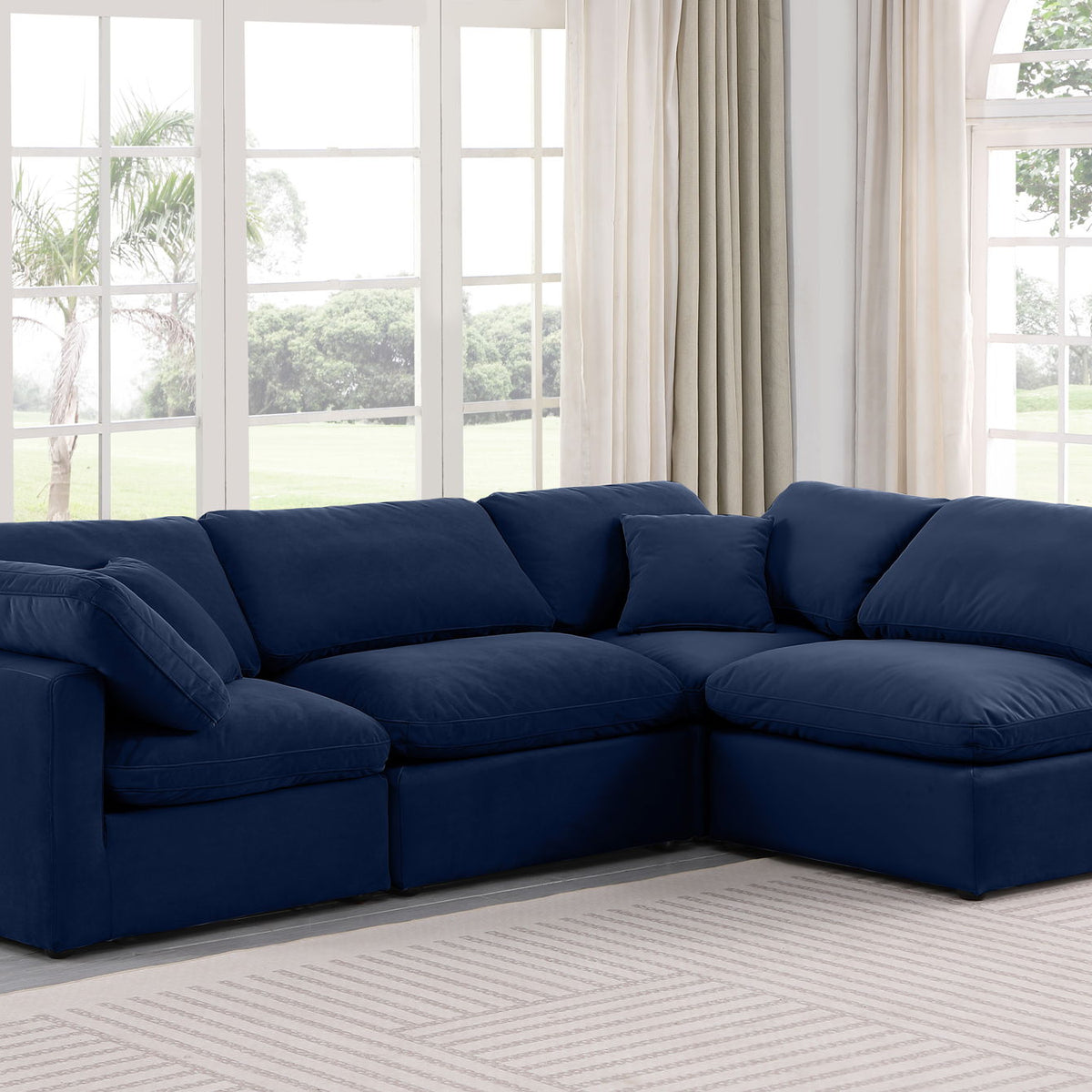 Indulge - Velvet 4 Piece Modular Sectional