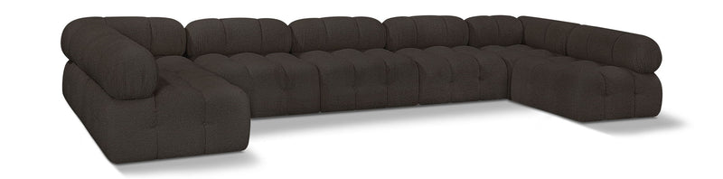 Ames - 7 Piece Boucle Fabric Modular Sectional