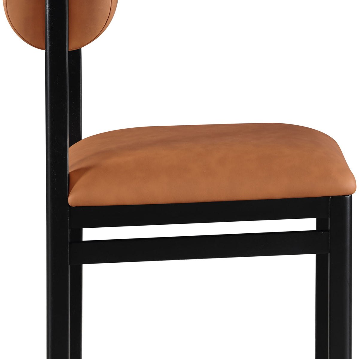 Roundhill - Faux Leather Dining Chair (Set of 2) - Black Frame