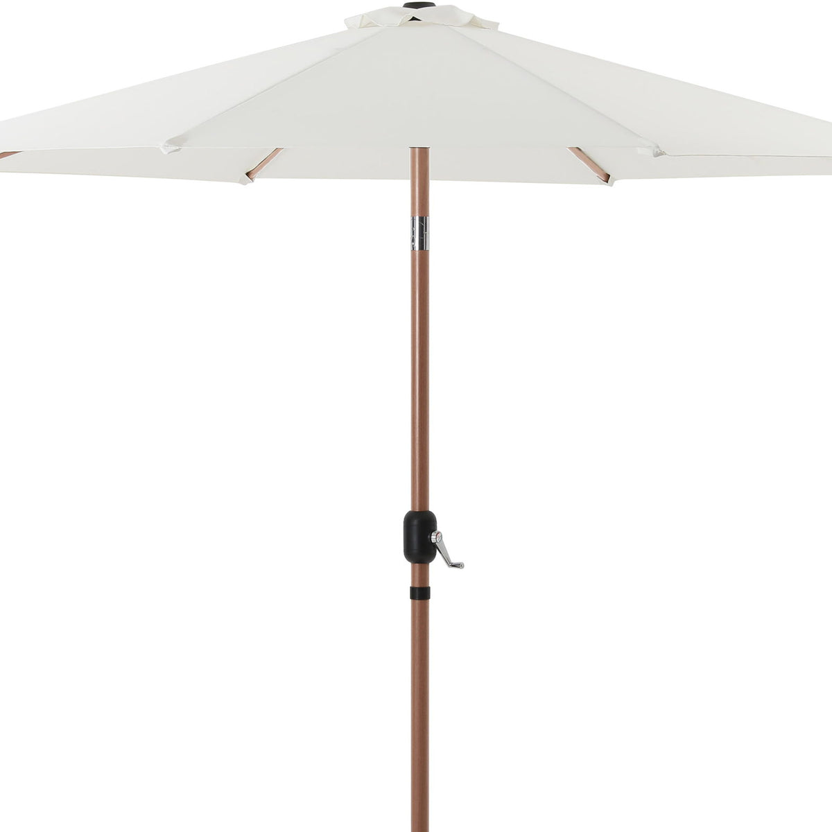 Fiji - Aluminum Patio Umbrella With Square White And Teak Base