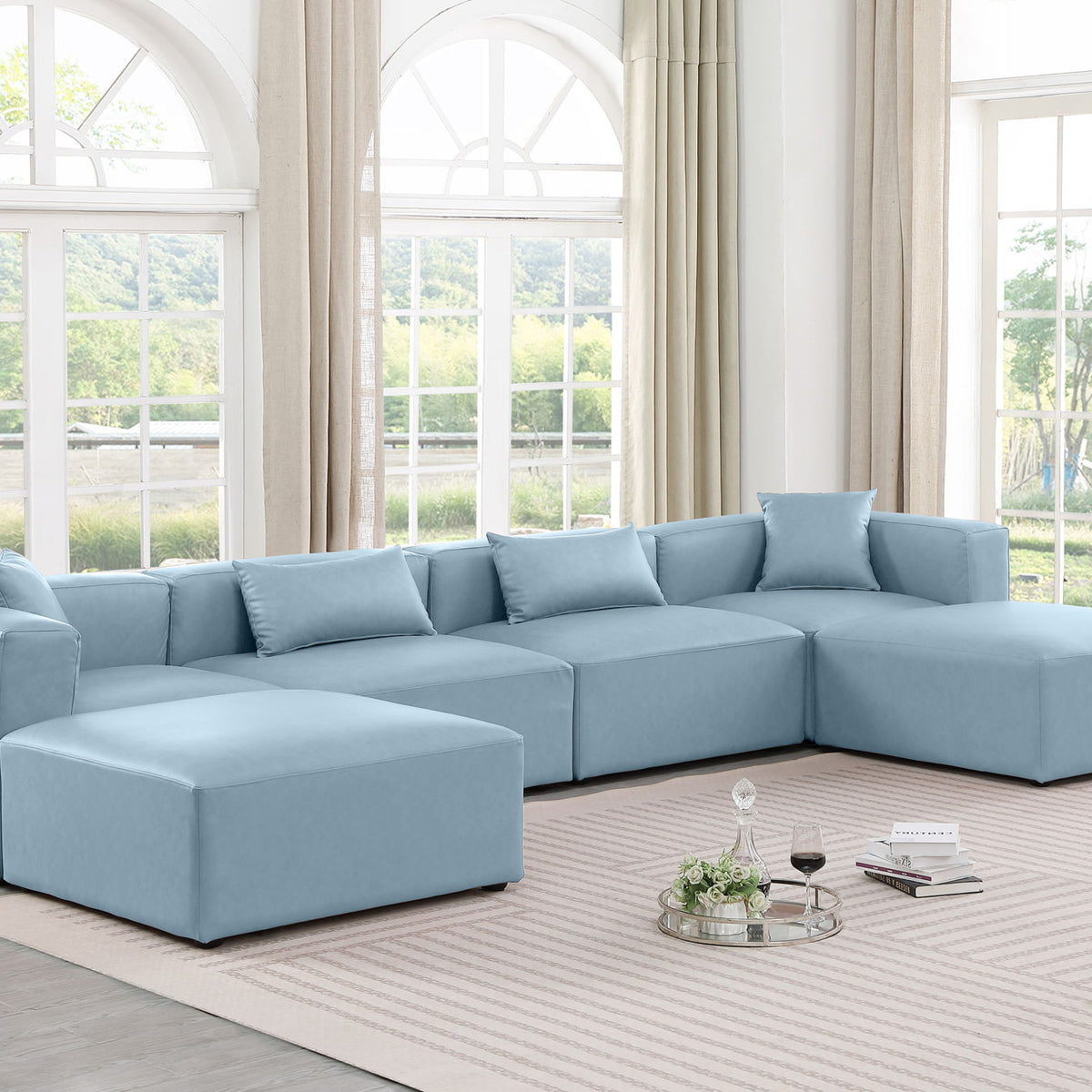 Cube - 6 Piece Modular Double Chaise Sectional