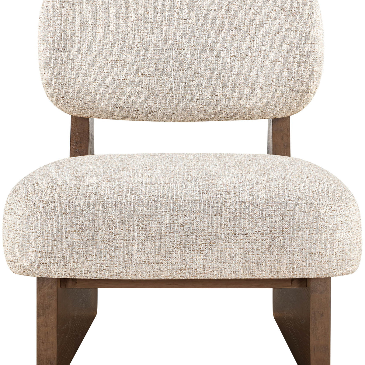 Vetra - Linen Textured Fabric Upholstered Accent Chair With Brown Base