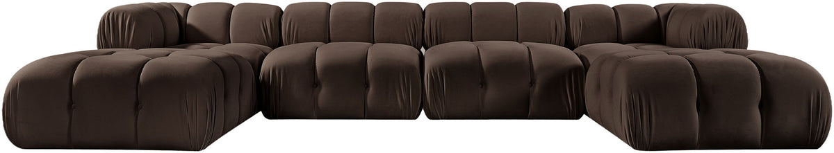 Orin - Velvet 6 Piece Modular Double Chaise Sectional