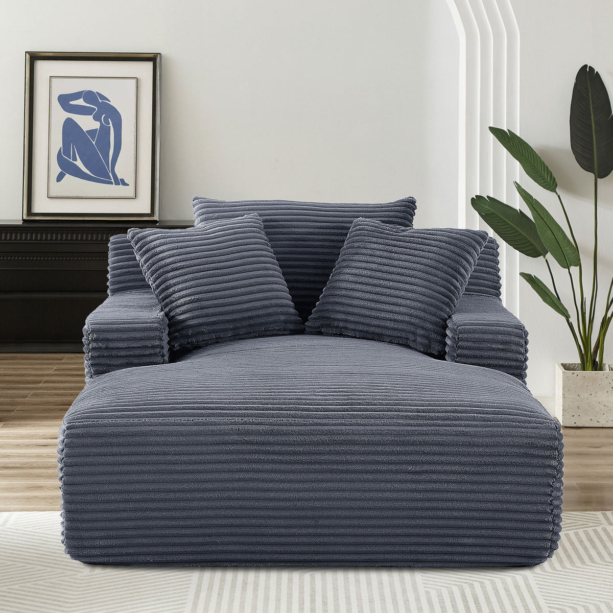 Cloudline - Oversized Chaise Lounge, Modern Comfy Couch With Full Foam Cushioning, Cozy Sleeper Sofabed