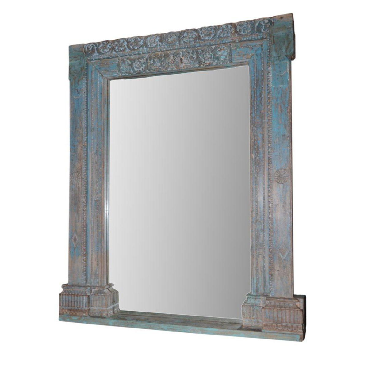 Wood Mirror Frame - Blue