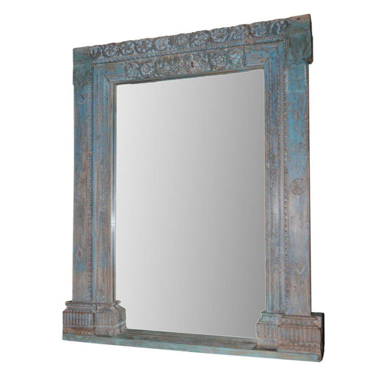 Wood Mirror Frame - Blue