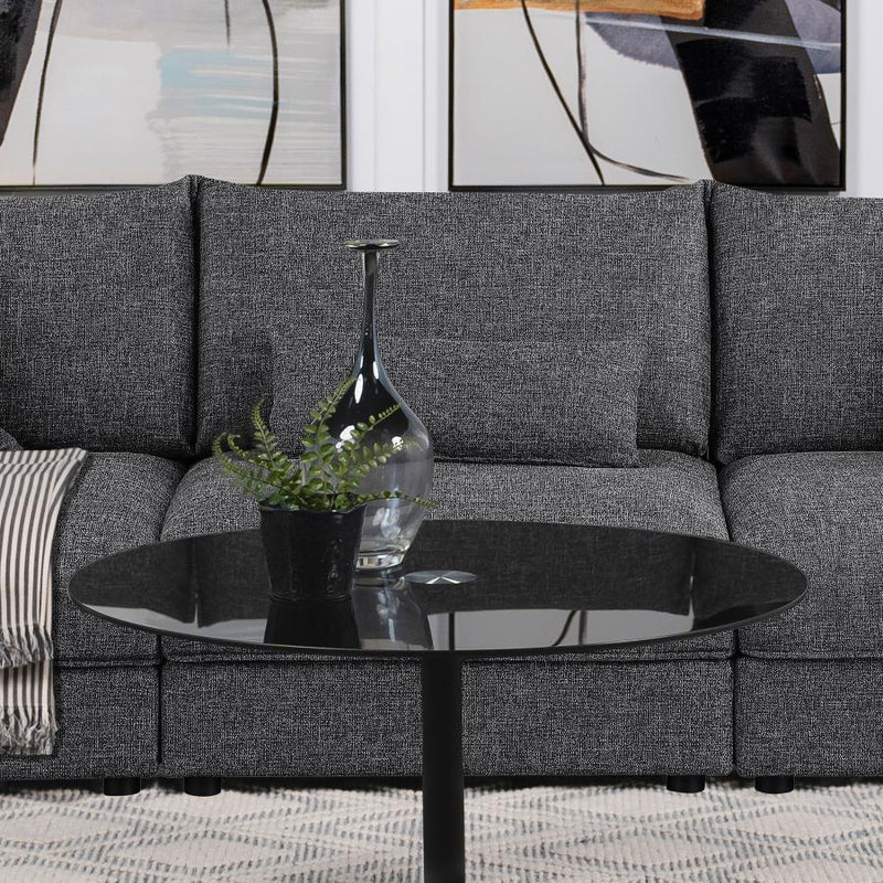 Sasha - Upholstered Armless Chair - Barely Black