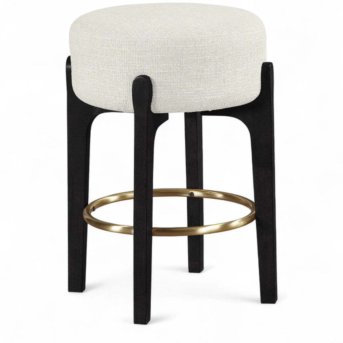 Torino - Backless Counter Stool With Brushed Black Base (Set of 2)