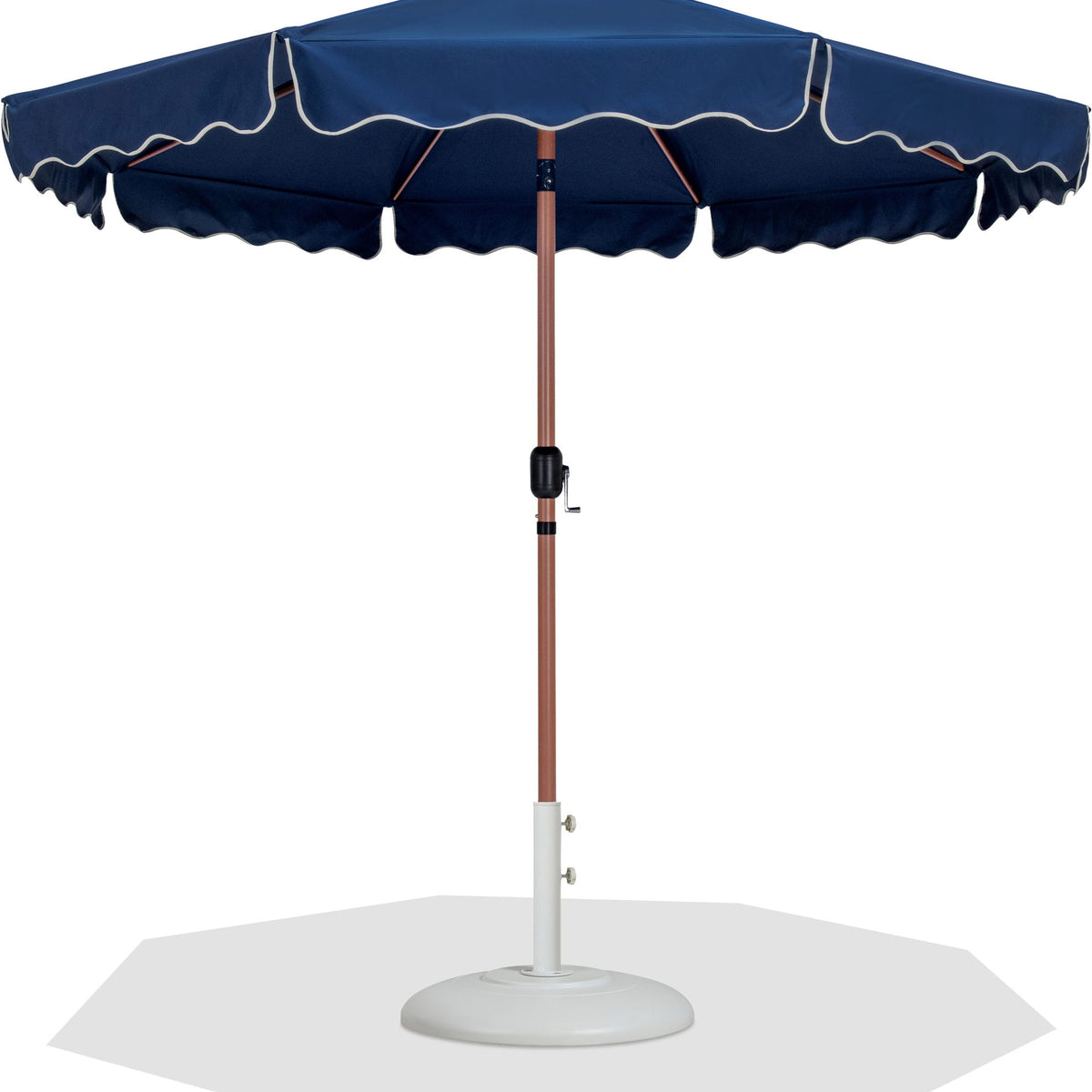 Amalfi - Patio Umbrella - White Base / Light Brown Pole