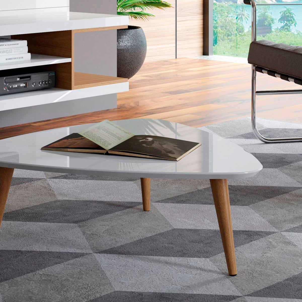 Manhattan Utopia - Triangle Table - White