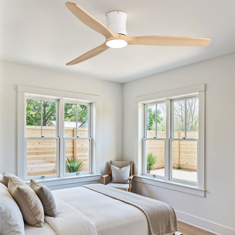 52" Ceiling Fan With Light, Dimmable DC Reversible Motor, 3 Blades
