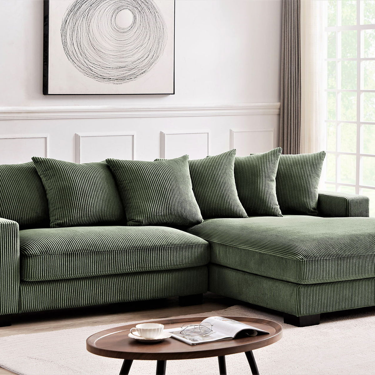 Luxe - Oversized 2 Piece Sectional Couches For Living Room, L Shaped Sofa With Chaise