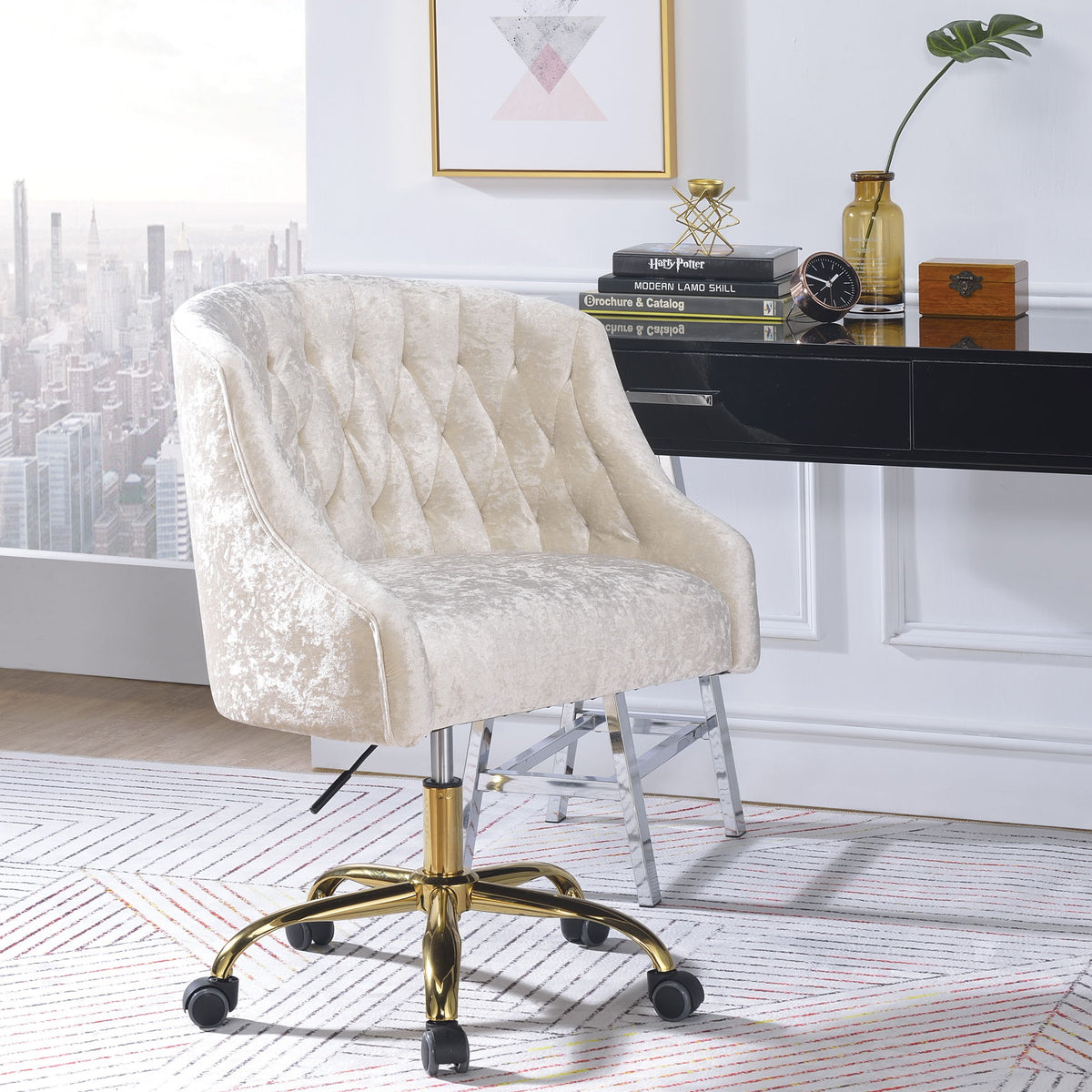 Levian - Office Chair - Cream / Gold
