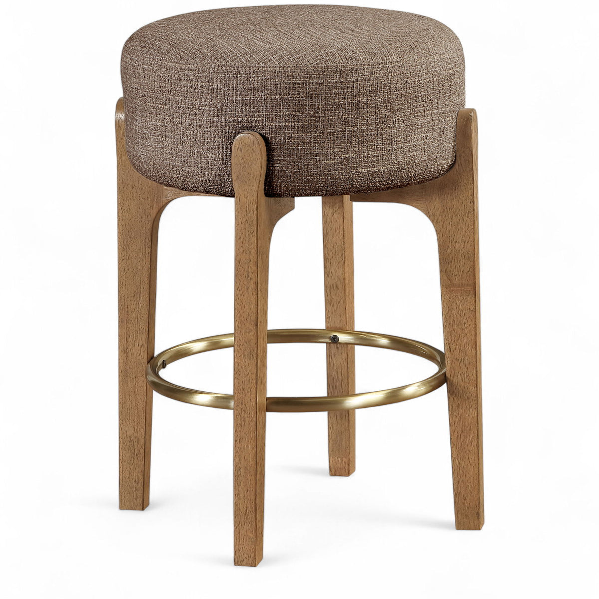 Torino - Backless Counter Stool With Brushed Brown Base (Set of 2)