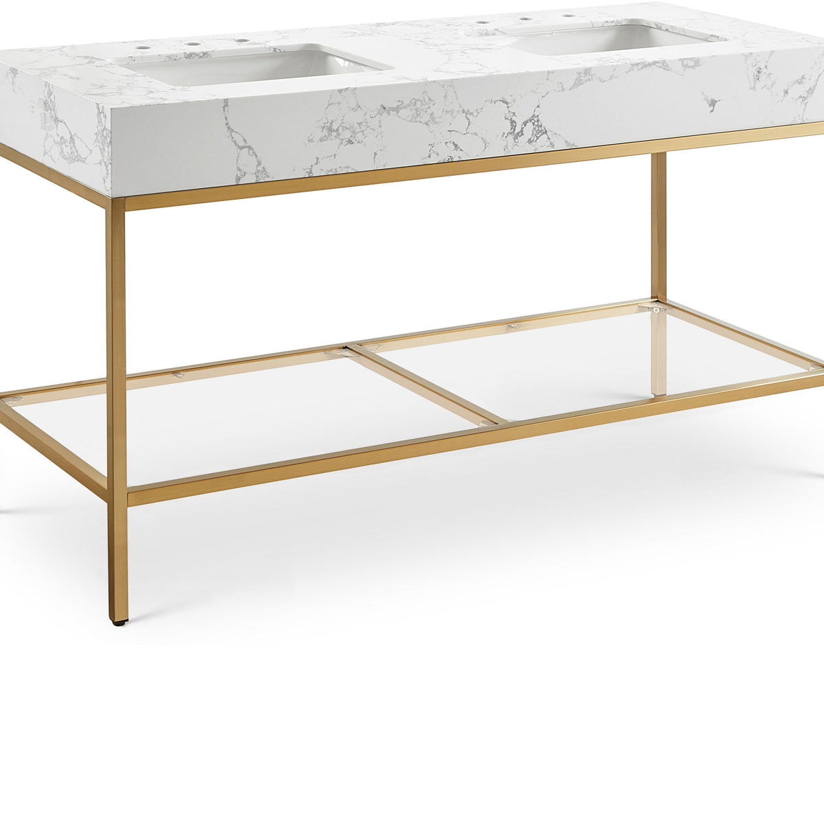 Marmo - Engineered Marble Bathroom Vanity With Gold Base