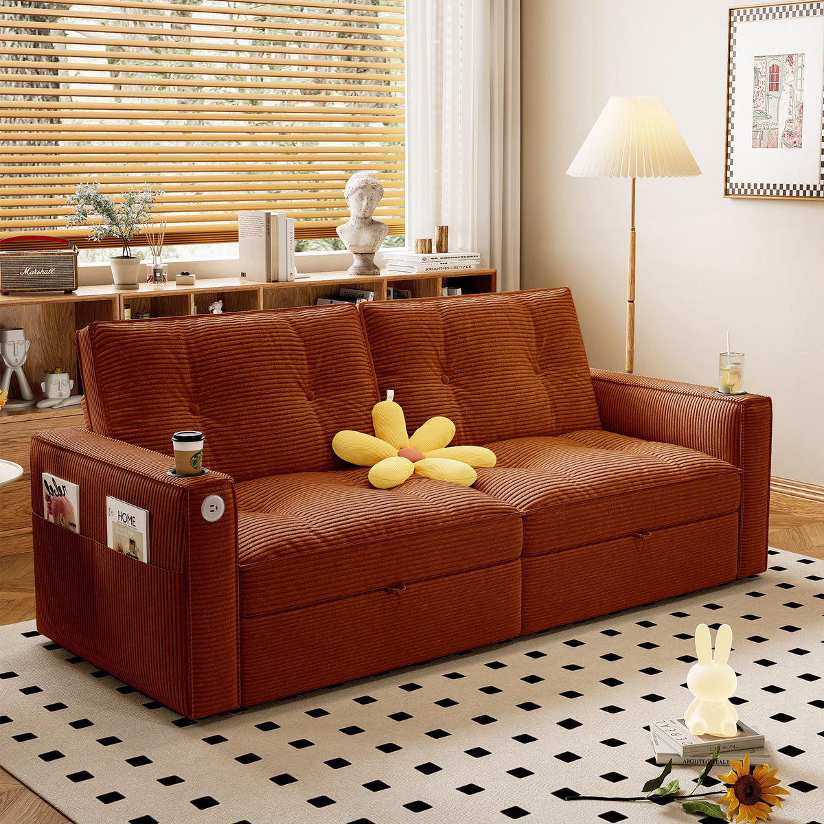 2 In 1 Convertible Sofa Bed For Living Rooms