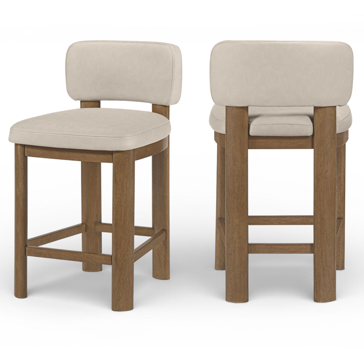 Paloma - Faux Leather Upholstered Counter Stool (Set of 2) - Brown Frame
