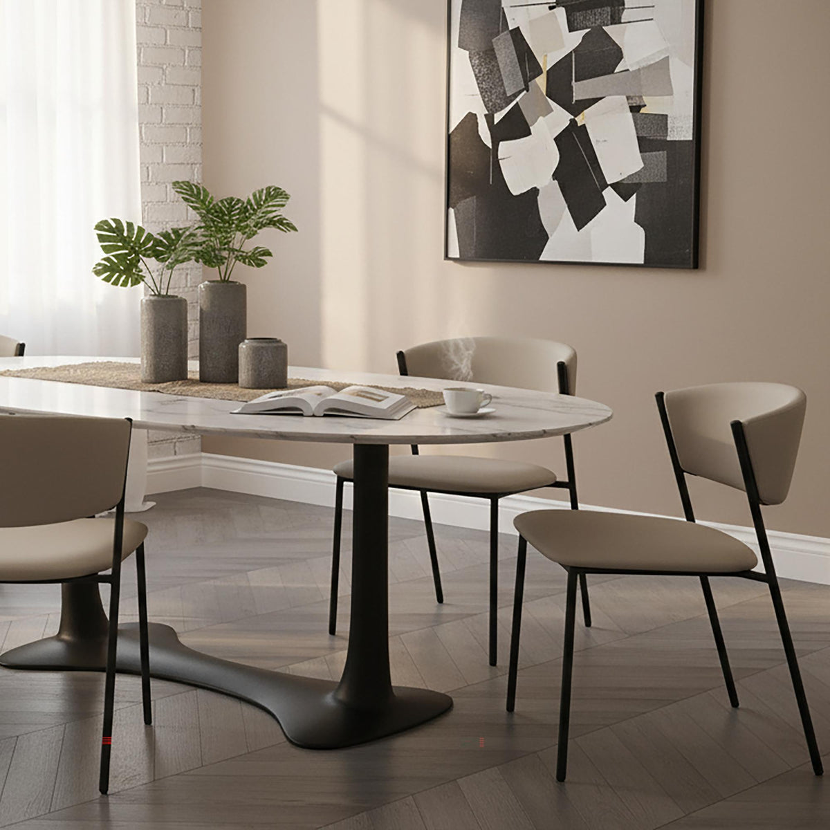Manhattan Drift - Vegan Leather Metal Side Chair (Set of 4)