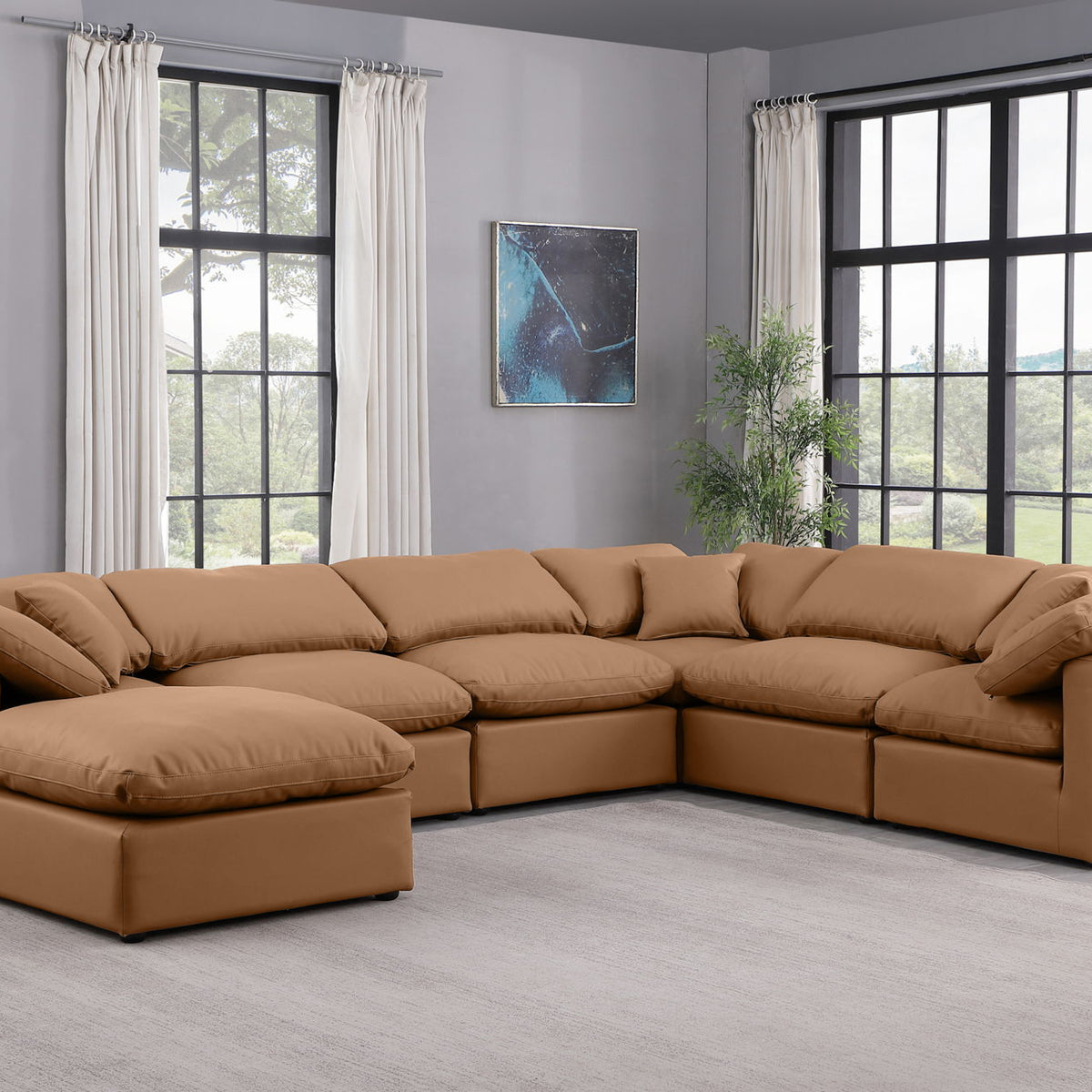 Indulge - Faux Leather 7 Piece Modular Sectional