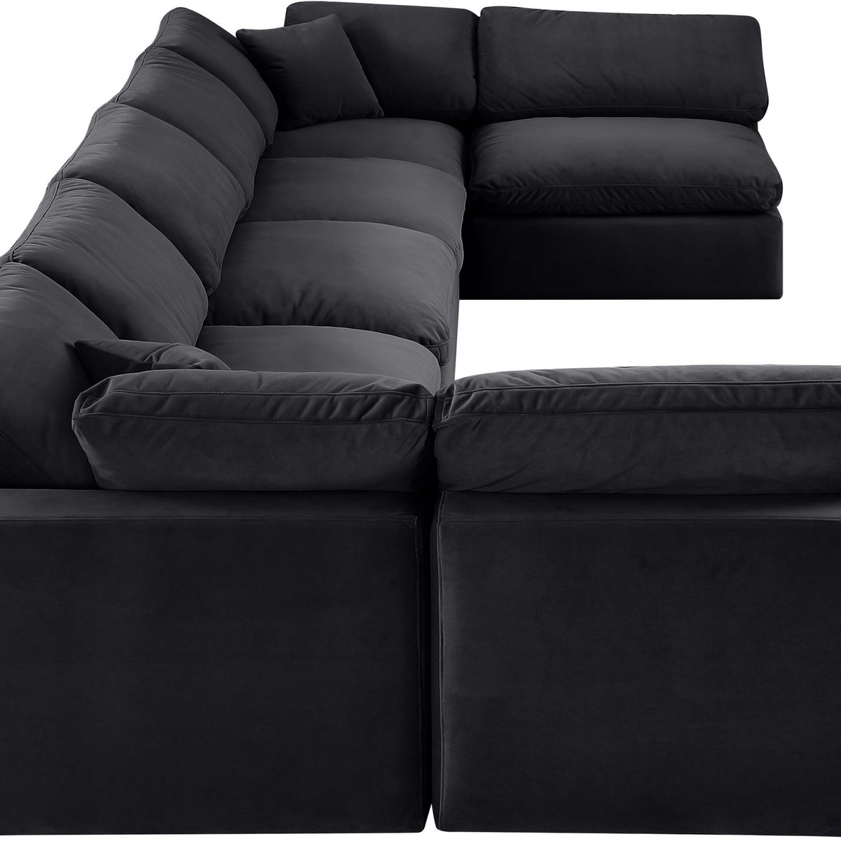Comfy - 7 Piece Velvet Modular Armless Sectional