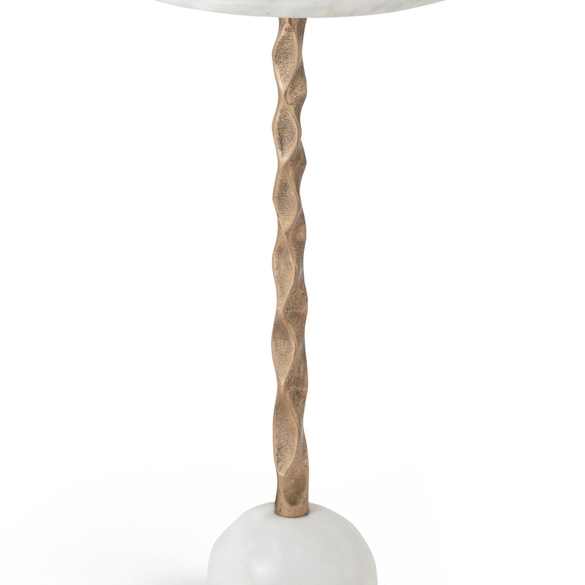 Helix - Genuine Marble Top And Aluminum Base End / Side Table