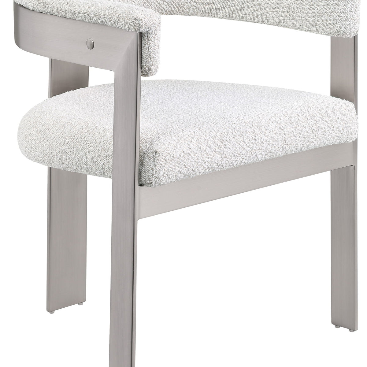 Romeo - Boucle Dining Chair With Silver Base (Set of 2)