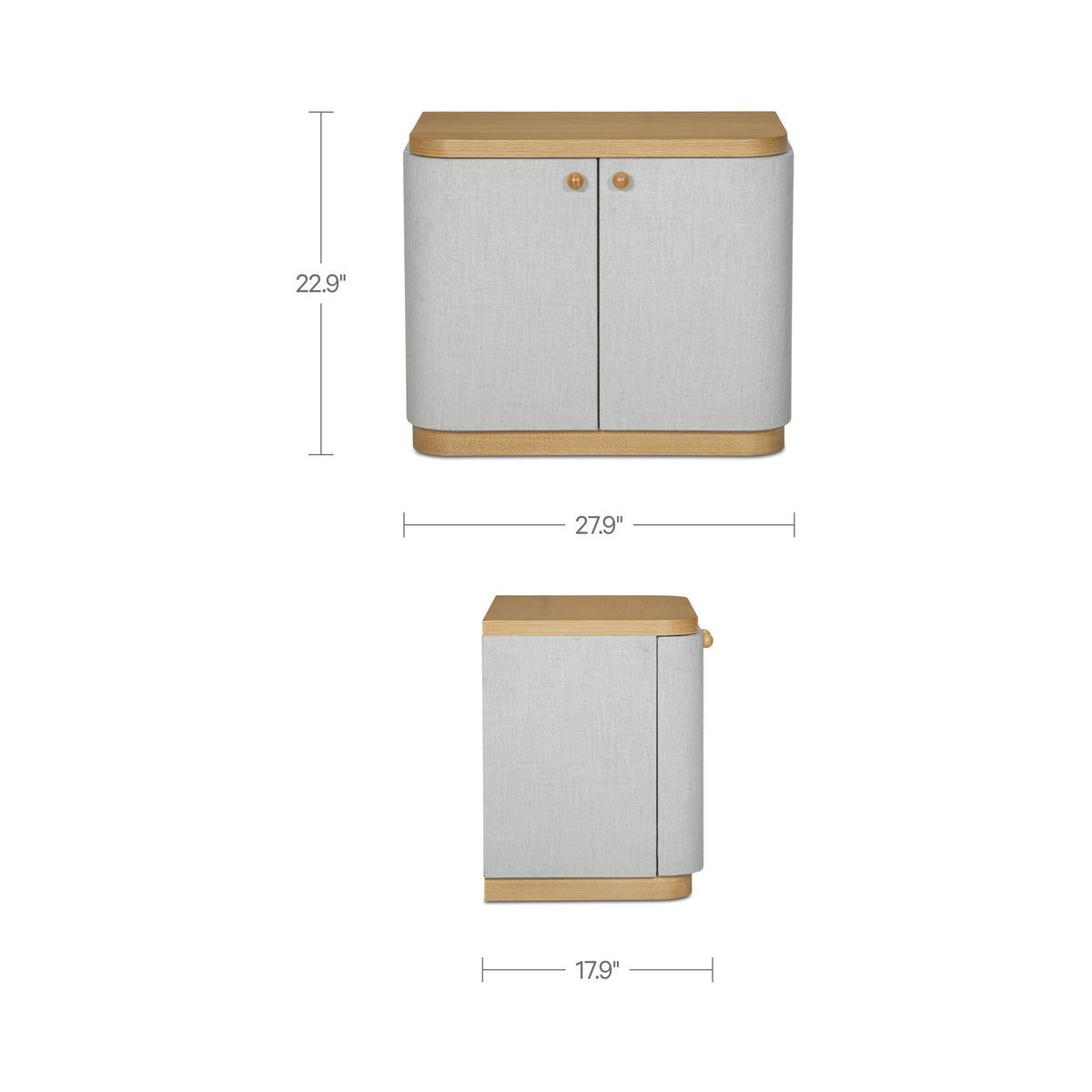 Simone - Nightstand - Cream / White / Light Brown