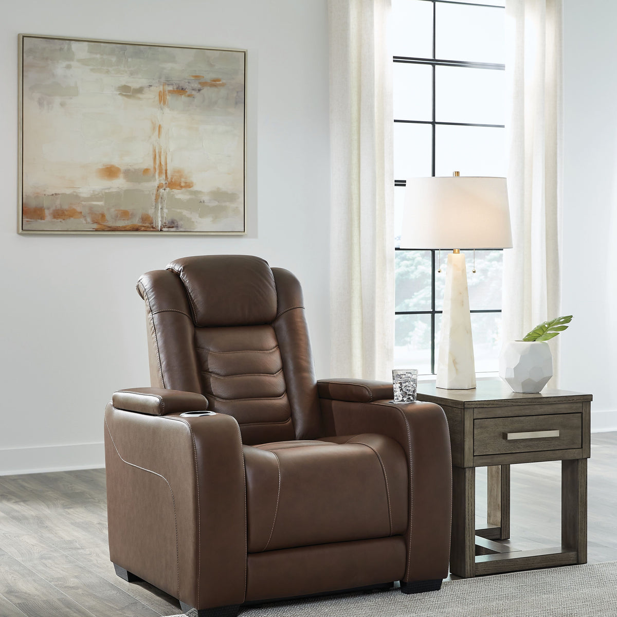High Impact - Tobacco - Power Recliner / Adj Headrest
