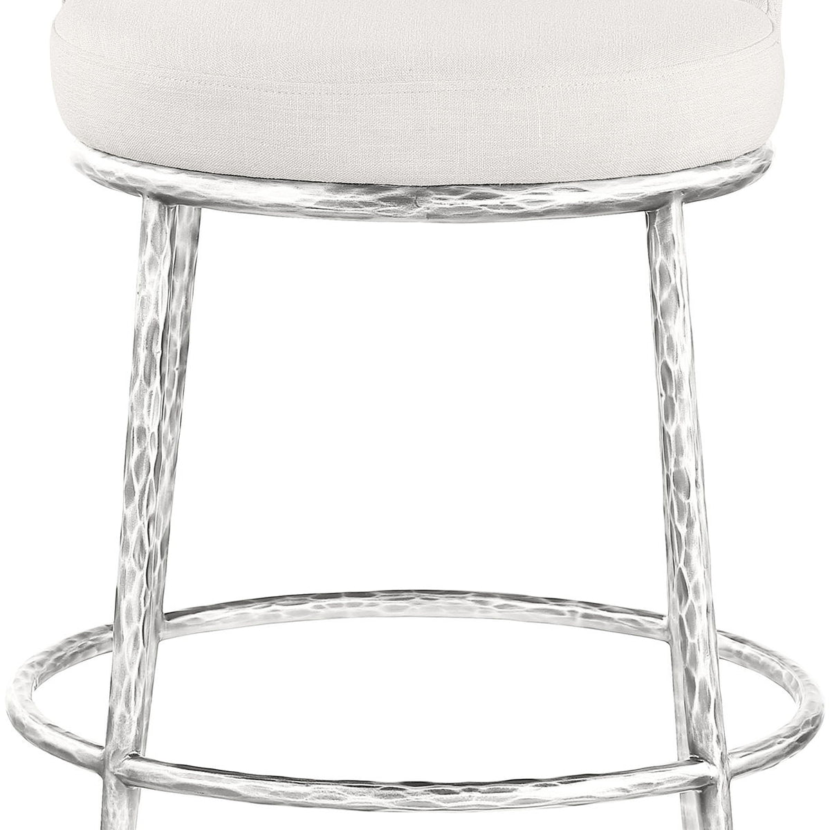 Ferro - Upholstered Counter Stool With Brushed Silver Base