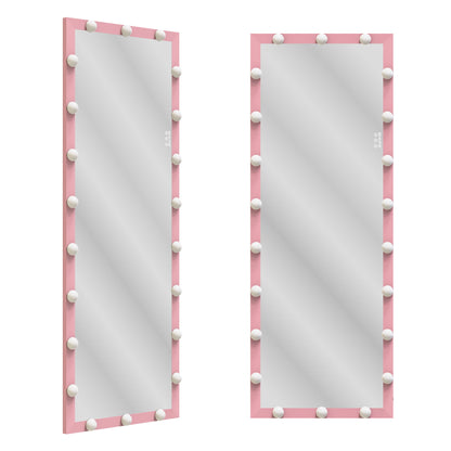Full Length Mirror With Lights Full Body Vanity Mirror With 3 Color Modes Lighted Standing Floor Mirror For Dressing Room Bedroom Wall Mounted Touch Control