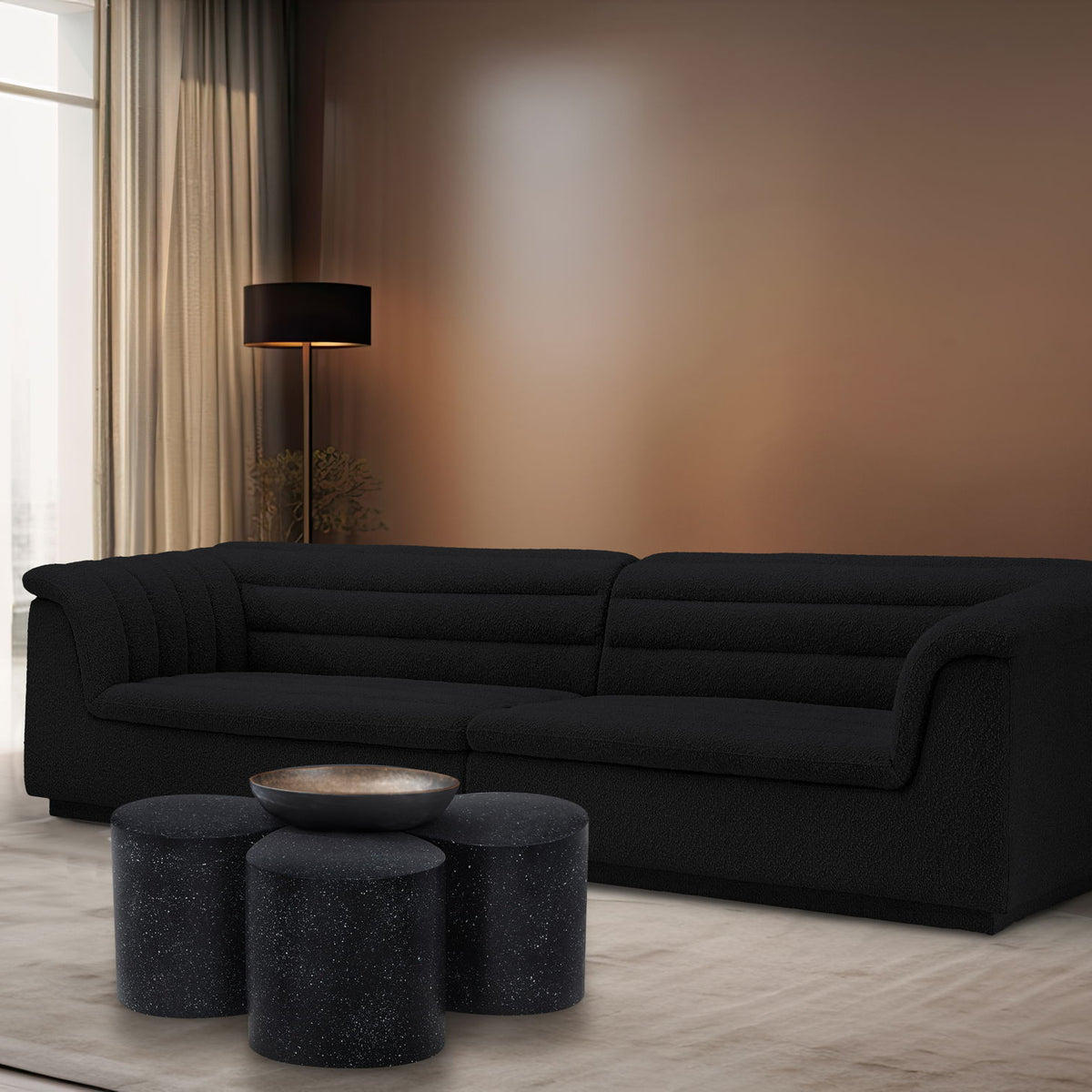 Petal - Coffee Table - Black Terazzo