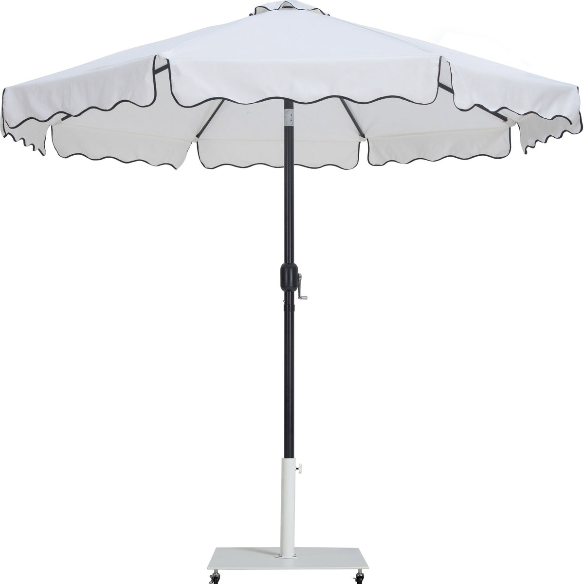 Amalfi - Aluminum Patio Umbrella - White Base / Black Pole