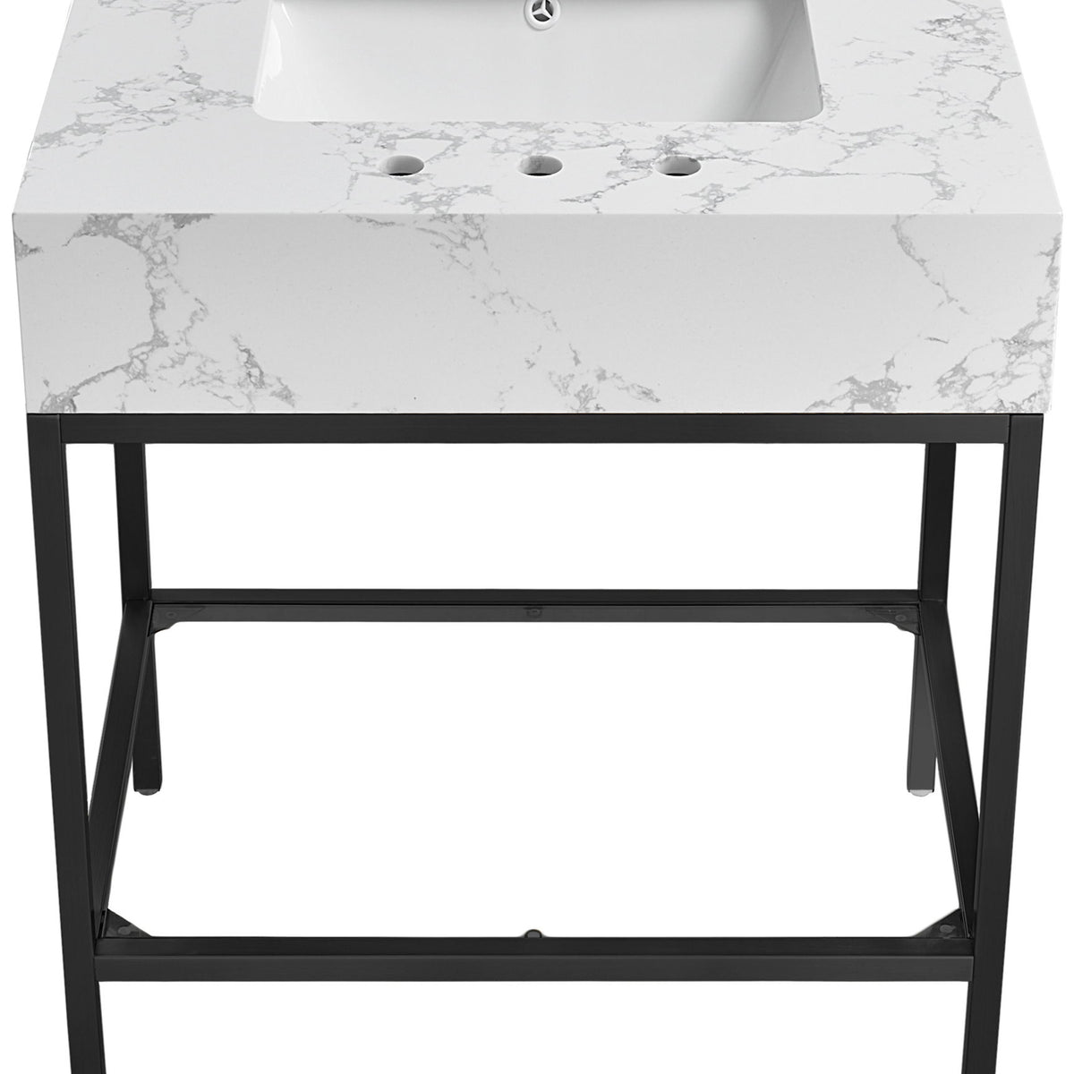 Marmo - Engineered Marble Bathroom Vanity With Black Base
