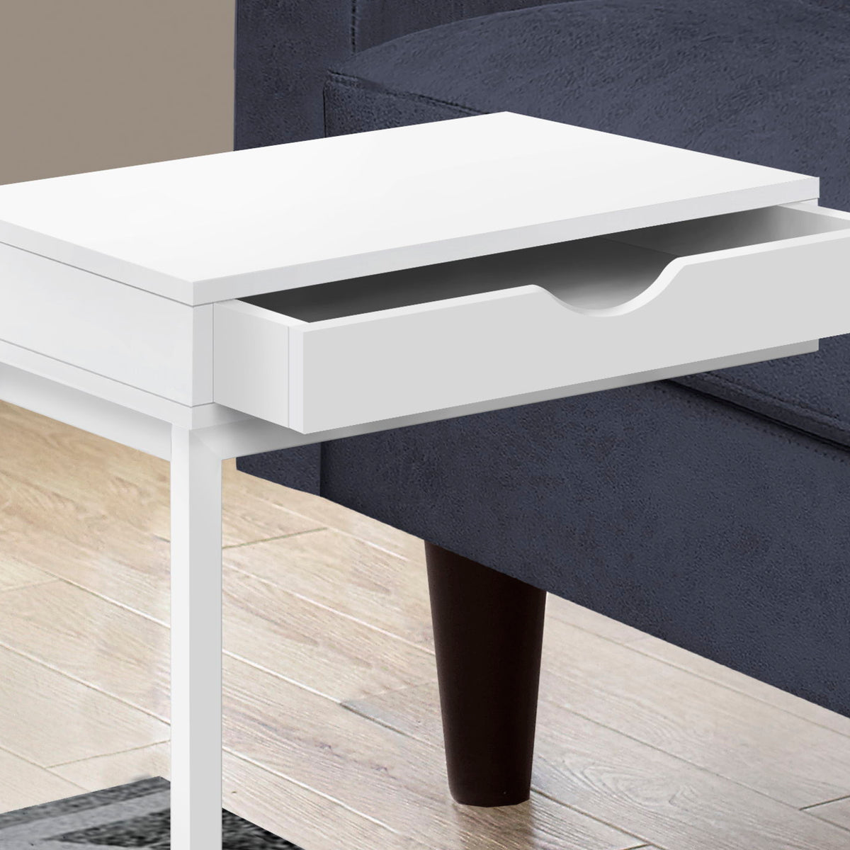 Accent Table, C - Shaped Contemporary Elegant Desig