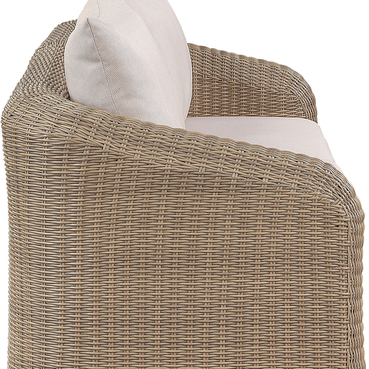 Seacrest - Olefin Water Resistant Fabric And Wicker 2 Piece Outdoor Patio Modular Loveseat