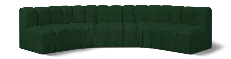 Arc - Boucle Fabric 5 Piece U-Shaped Modular Sofa