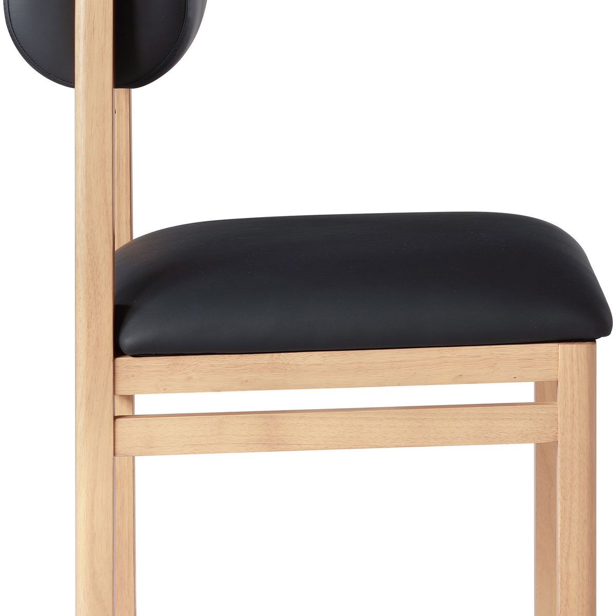 Roundhill - Faux Leather Dining Chair (Set of 2) - Natural Frame