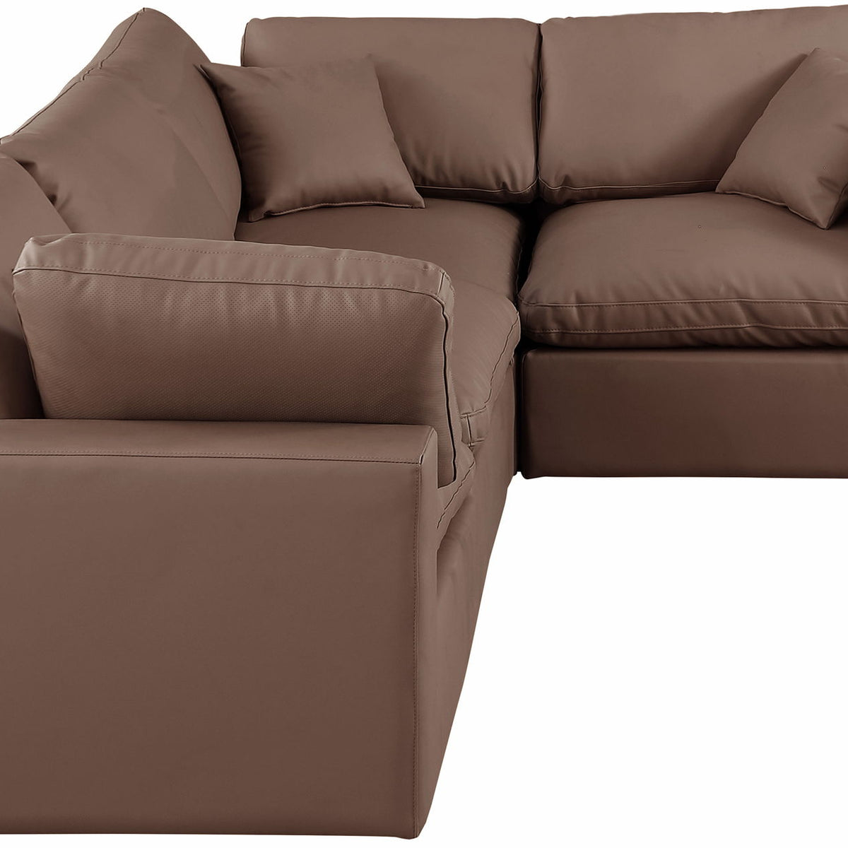 Comfy - 4 Piece Faux Leather Modular Sectional