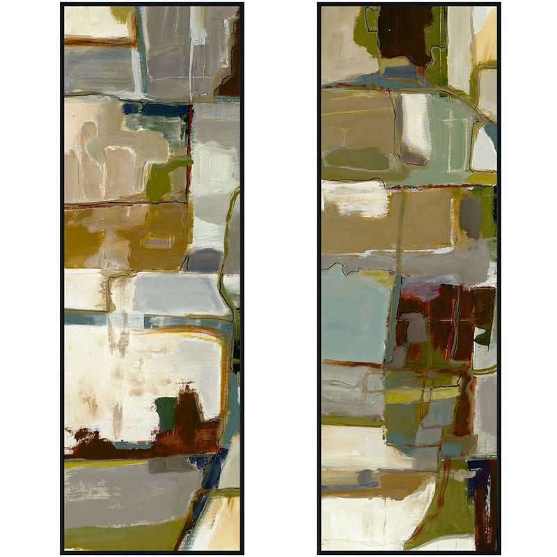 Topograph I & II - 40" x 60" Painting By Buddy Whitlock (Set of 2) - Black