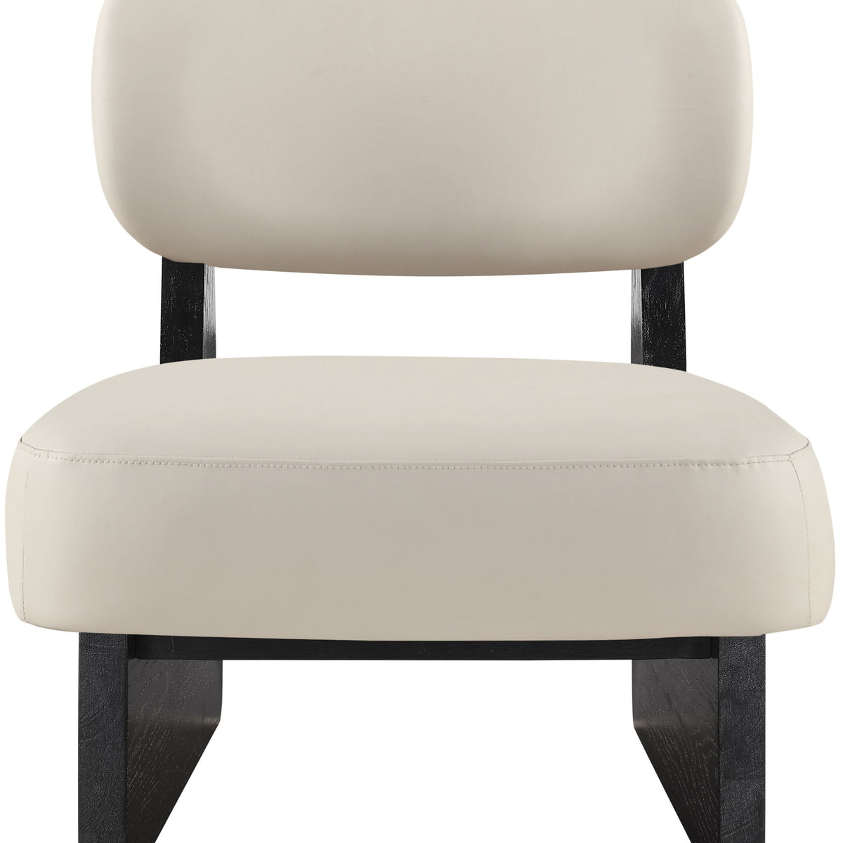 Vetra - Vegan Leather Upholstered Accent Chair - Taupe / Painted Black