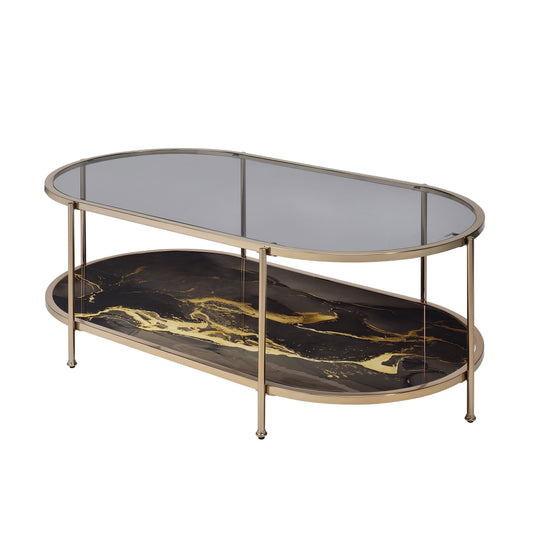 Fiorella - Marble Print Glass Table